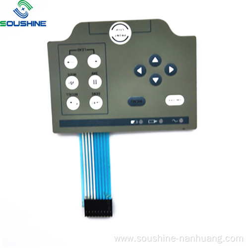 Blue cable connctor white light icon membrane switch